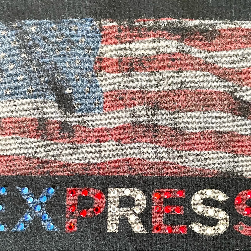 Vintage express black sleeveless shirt with the American flag - Picture 2 of 6
